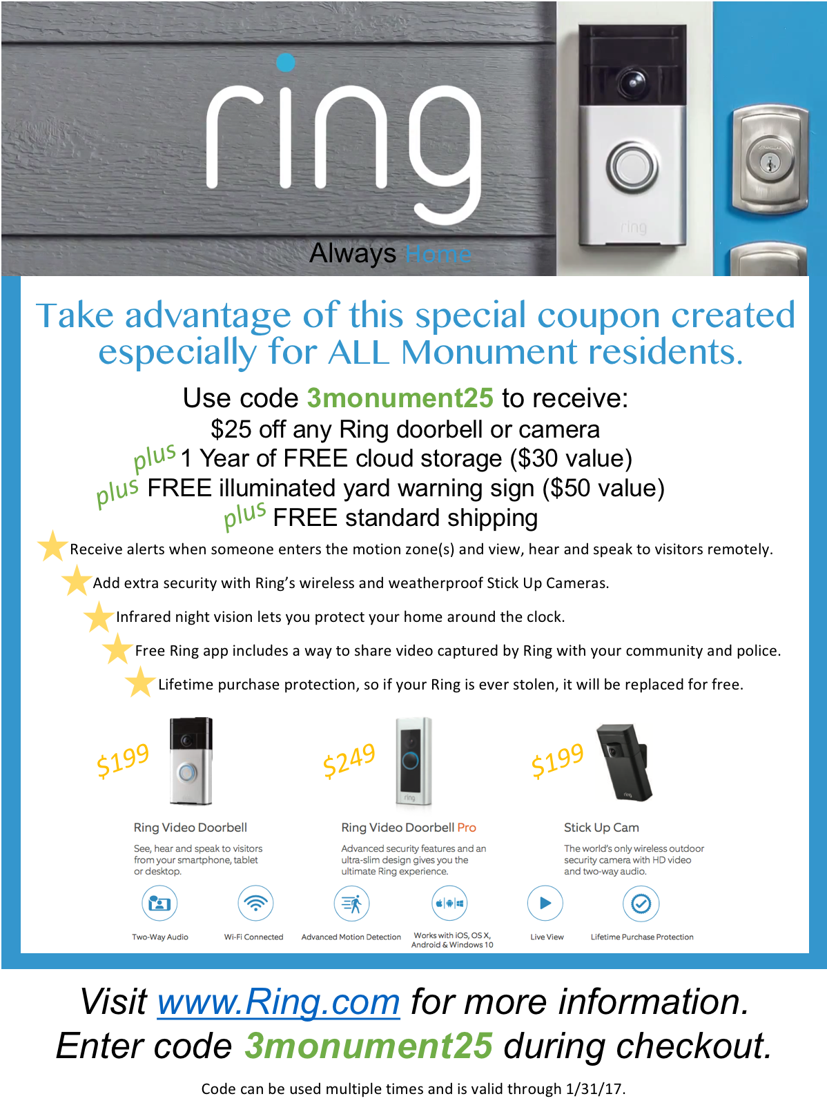 Ring.com Video Doorbell Discount 
