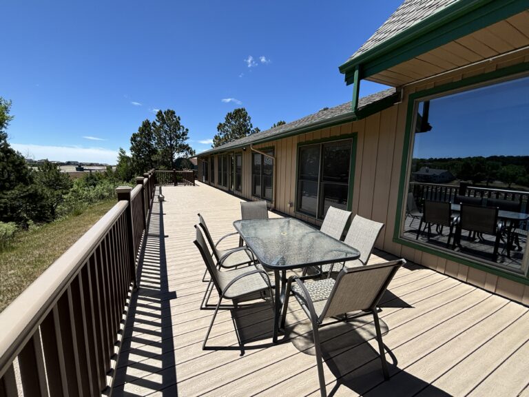 Outside deck at The Woodmoor Barn Community Center